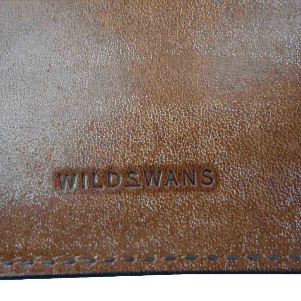 WILDSWANS ワイルドスワンズ WINGS フルグレイン ブライドルレザー ウィングス ダークステイン 二つ折り財布 ブラウン系【美品】【中古】