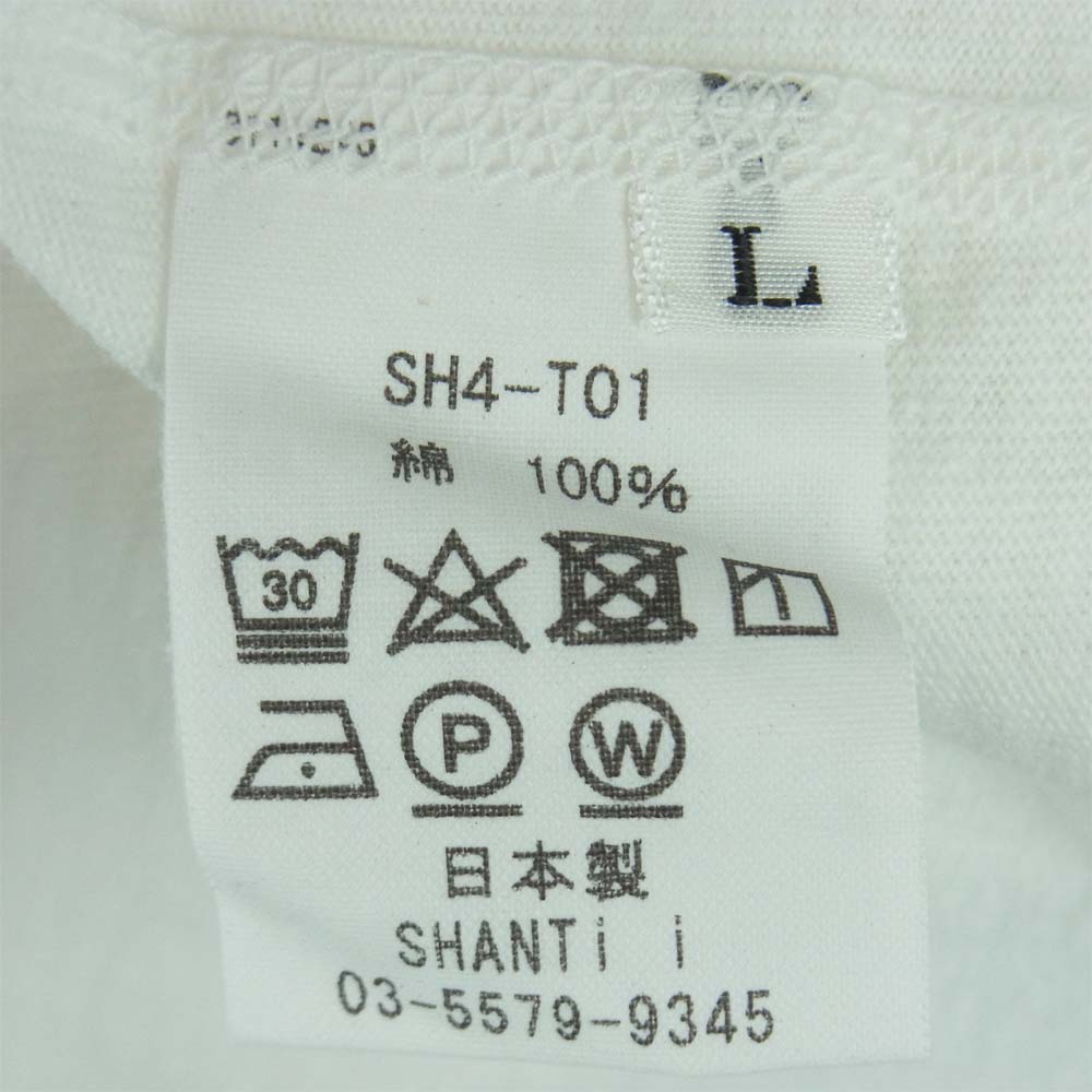 シャンティ SH4-T01 Perpetual Flowers プリント 半袖 Tシャツ コットン 日本製 ホワイト系 L【中古】