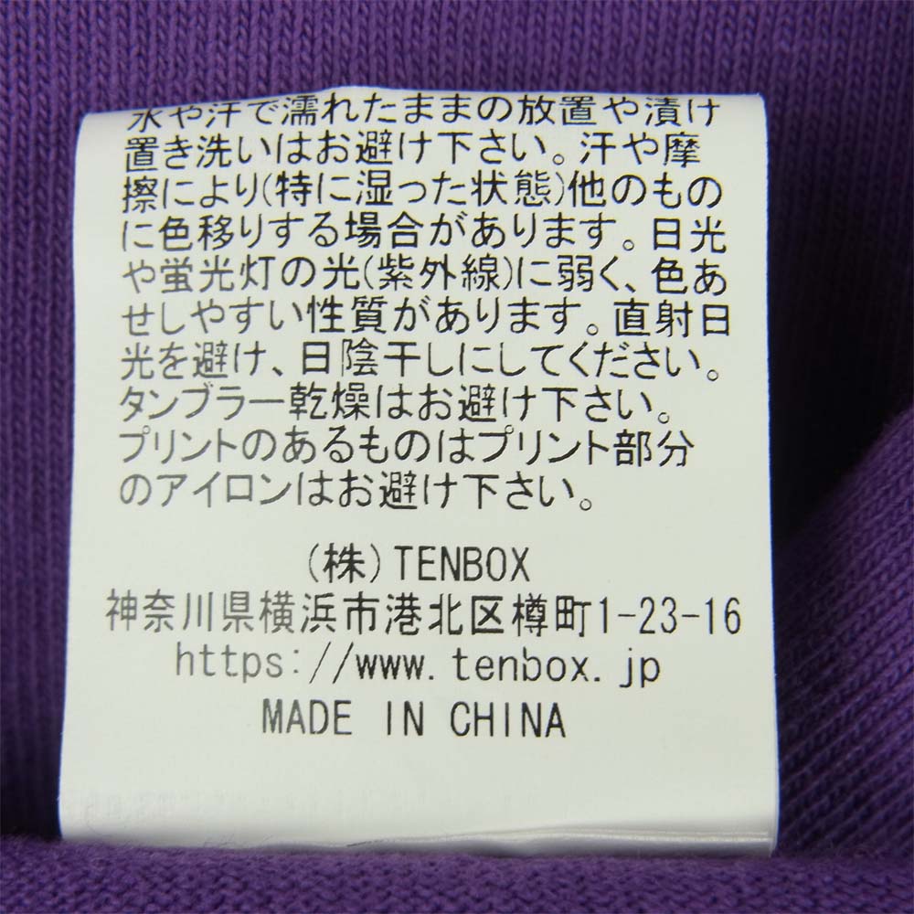 テンボックス 201tenbox01 Tony Scorpion S/S Tee ロゴ 半袖 Tシャツ 中国製 パープル系 M【中古】