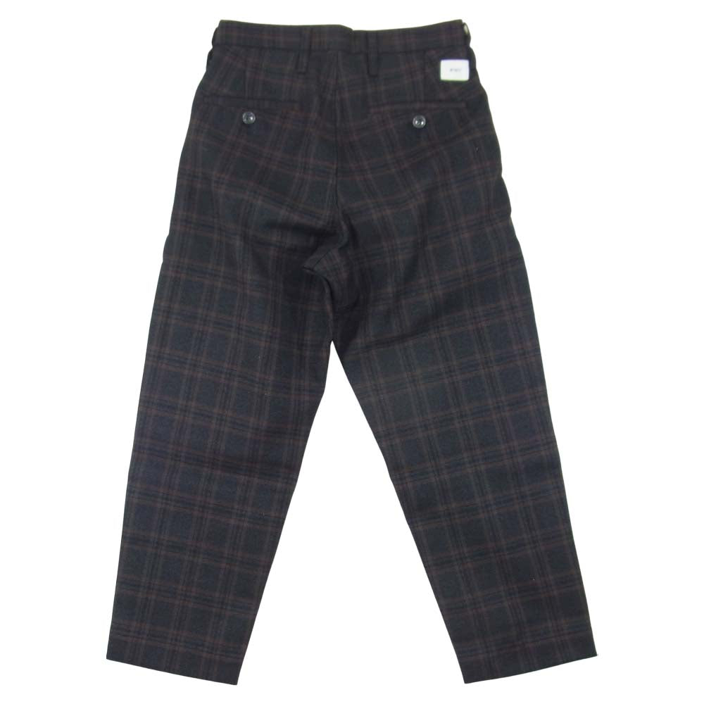 WTAPS ダブルタップス 202TQOT-PTM06 TUCK TROUSERS WOOL TWEED TEXTILE ウール ツイード ダック パンツ ネイビー系 S【中古】