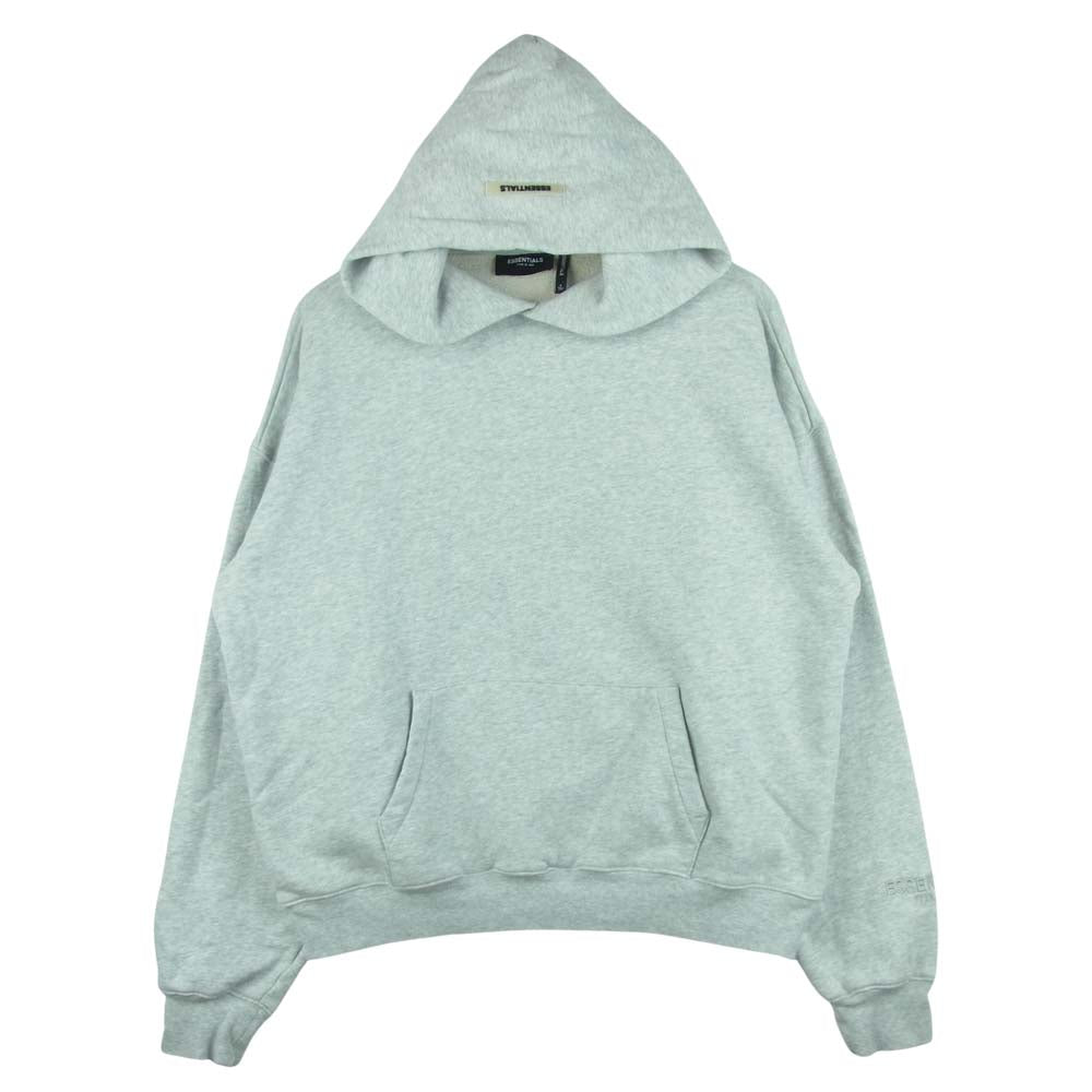 FEAR OF GOD フィアオブゴッド ESSENTIALS エッセンシャルズ バック ロゴ パーカー ライトグレー系 S【中古】