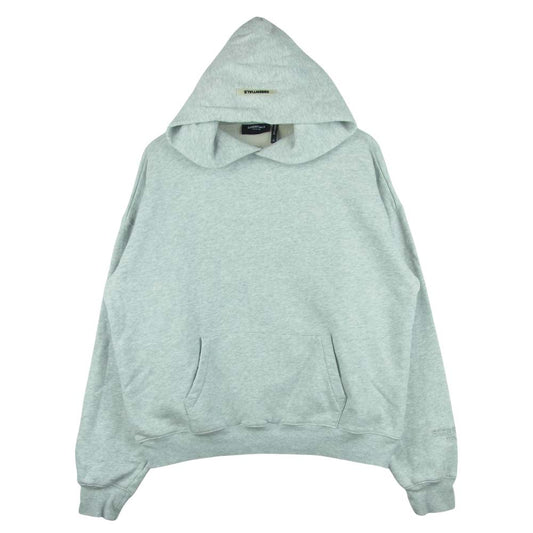 FEAR OF GOD フィアオブゴッド ESSENTIALS エッセンシャルズ バック ロゴ パーカー ライトグレー系 S【中古】