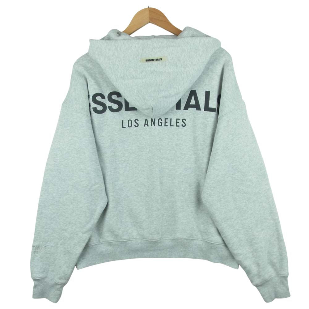 FEAR OF GOD フィアオブゴッド ESSENTIALS エッセンシャルズ バック ロゴ パーカー ライトグレー系 S【中古】