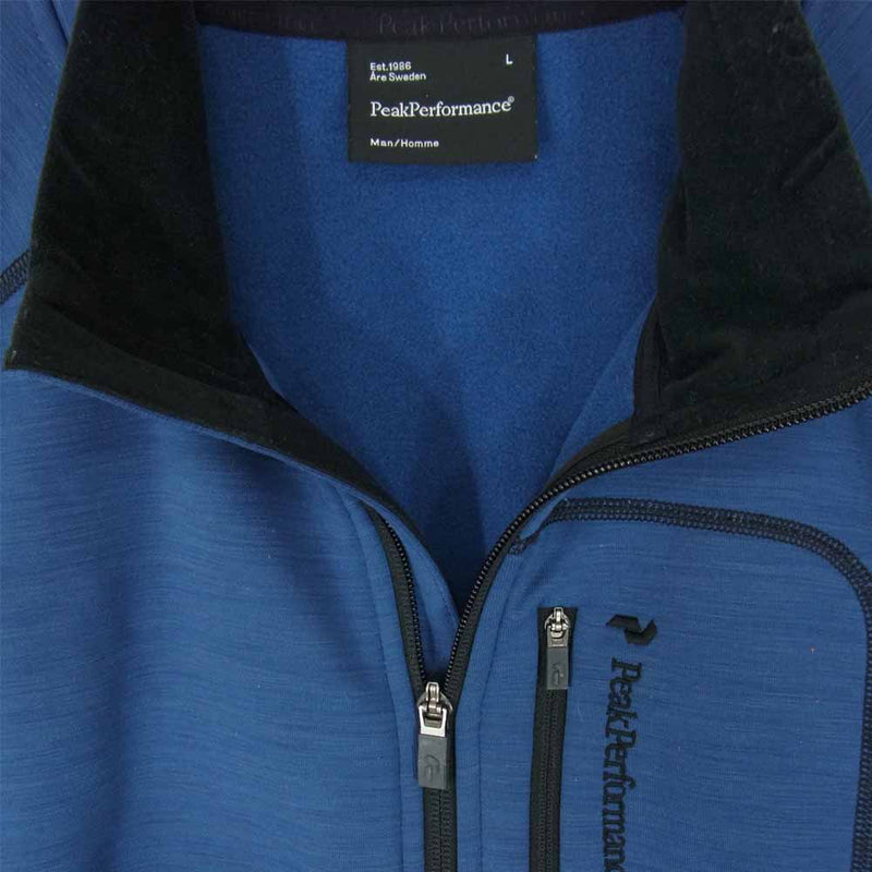 ピークパフォーマンス g60941006 HELI MID JACKET ヘリミッド ジャケット ストレッチ フリース ネイビー系 L【中古】