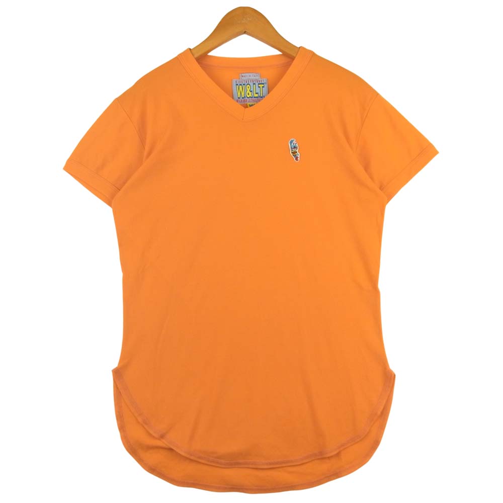 ウォルト パクパク君 Vネック 半袖 Tシャツ ナイロン イタリア製 オレンジ系 M【中古】