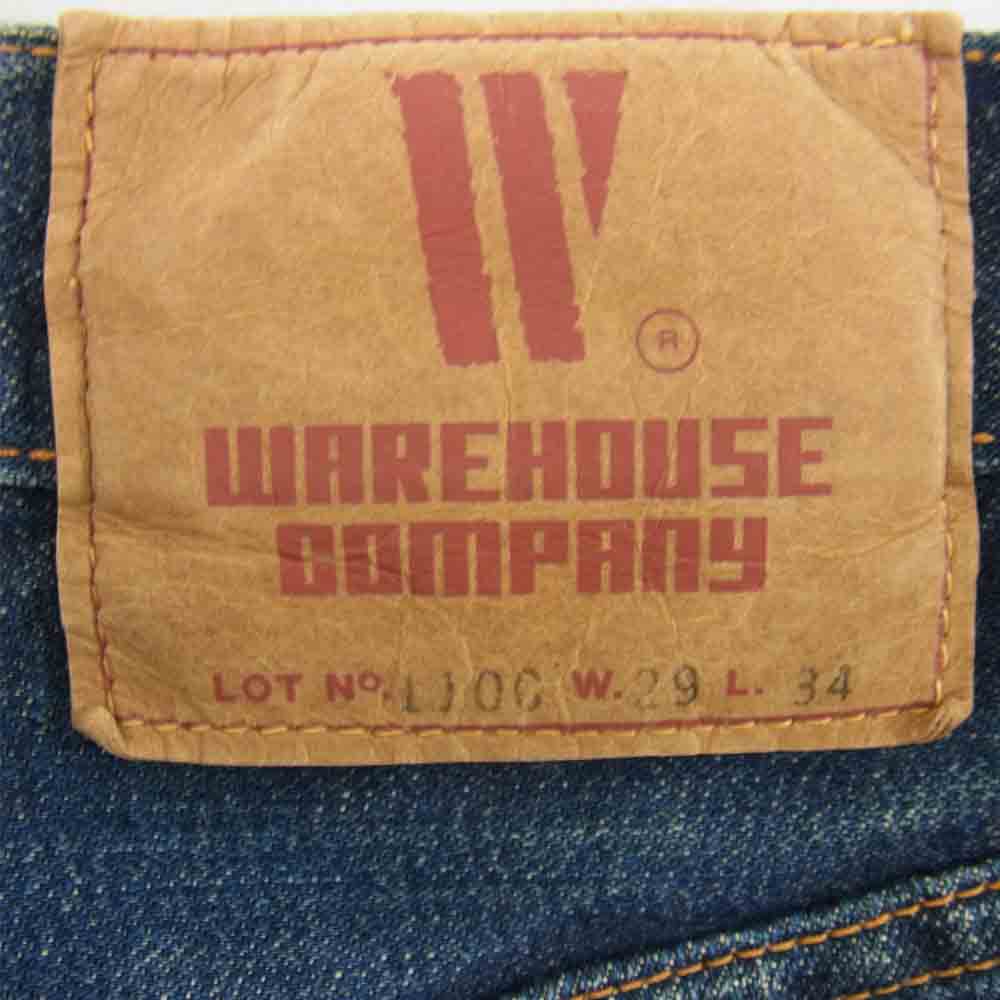 WAREHOUSE ウエアハウス LOT 1100 66モデル 紙パッチ GENUS 赤タブ インディゴブルー系 W29【中古】