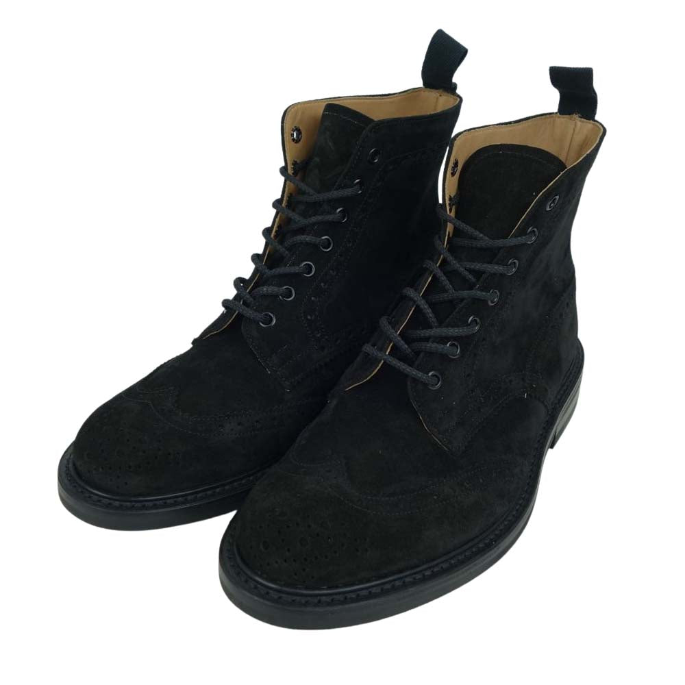 Tricker's トリッカーズ 250819 モルトン ブラックスエード ダイナイト ソール ブーツ ブラック系 9【新古品】【未使用】【中古】