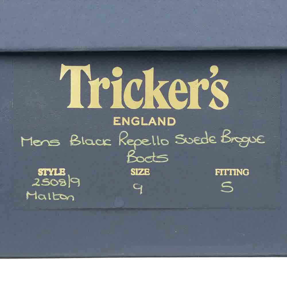 Tricker's トリッカーズ 250819 モルトン ブラックスエード ダイナイト ソール ブーツ ブラック系 9【新古品】【未使用】【中古】