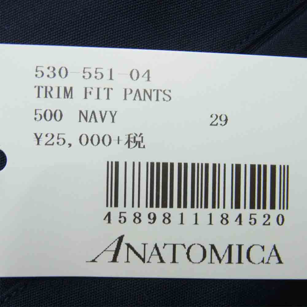 ANATOMICA アナトミカ 530-551-04 TRIM FIT PANTS トリムフィット スラックス パンツ ネイビー系 29【新古品】【未使用】【中古】