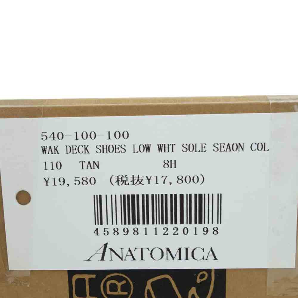 ANATOMICA アナトミカ 540-100-100 WAKOUWA DECK SHOES LOW WHITE SOLE デッキシューズ ベージュ系 26.5cm【新古品】【未使用】【中古】