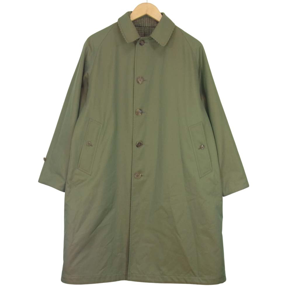 ANATOMICA アナトミカ 20AW 530-552-02 SINGLE RAGLAN リバーシブル チェック シングルラグランコート モスグリーン系 38【極上美品】【中古】