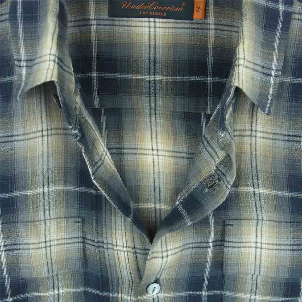 UNDERCOVER アンダーカバー 7S292-SH16 コットン チェック 半袖 シャツ 日本製 グレー系 2【中古】