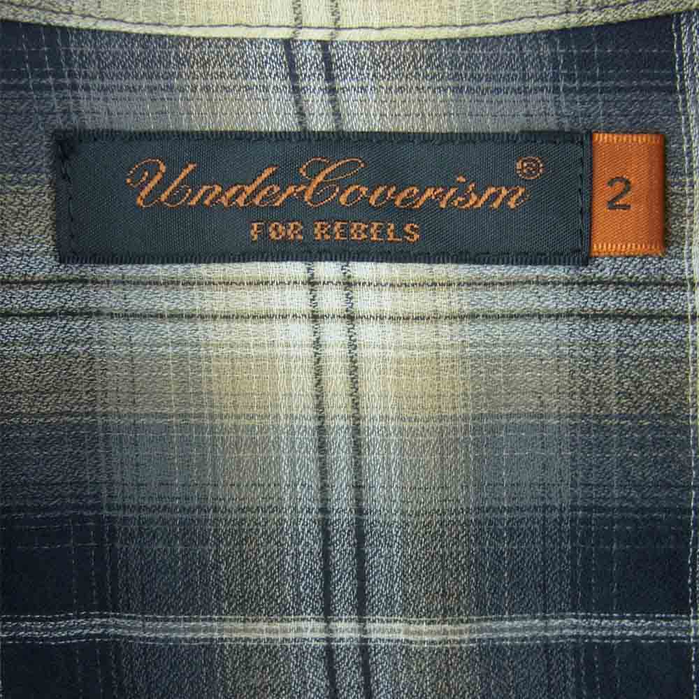 UNDERCOVER アンダーカバー 7S292-SH16 コットン チェック 半袖 シャツ 日本製 グレー系 2【中古】