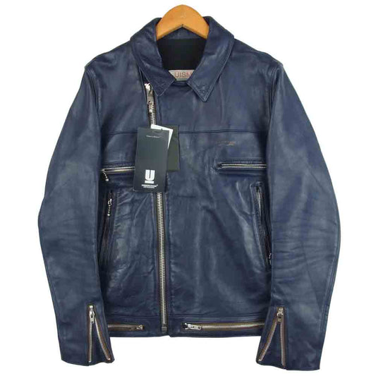 UNDERCOVER アンダーカバー 17AW UCS9204-2 WELCOME TO FEAR CITY OS ダブルライダースジャケット ダークネイビー系 2【美品】【中古】