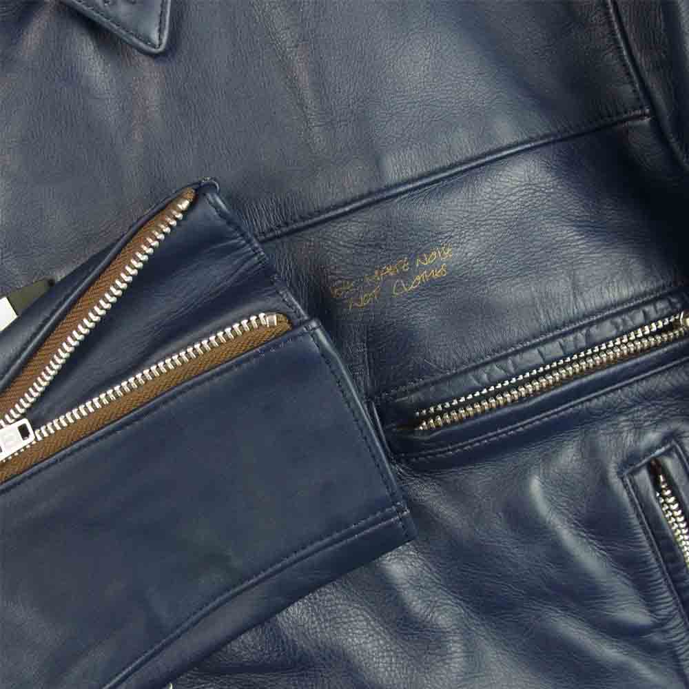 UNDERCOVER アンダーカバー 17AW UCS9204-2 WELCOME TO FEAR CITY OS ダブルライダースジャケット ダークネイビー系 2【美品】【中古】