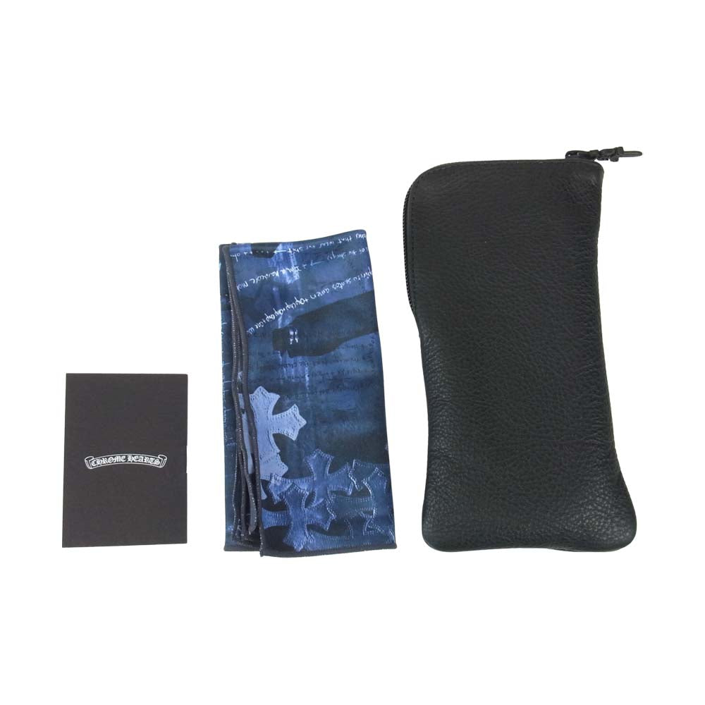CHROME HEARTS クロムハーツ（原本無） 国内正規取扱店ギャランティ付属 BULGE MBK フローラルクロス アイウェア 眼鏡 サングラス ブラック系 53□20ー150【中古】