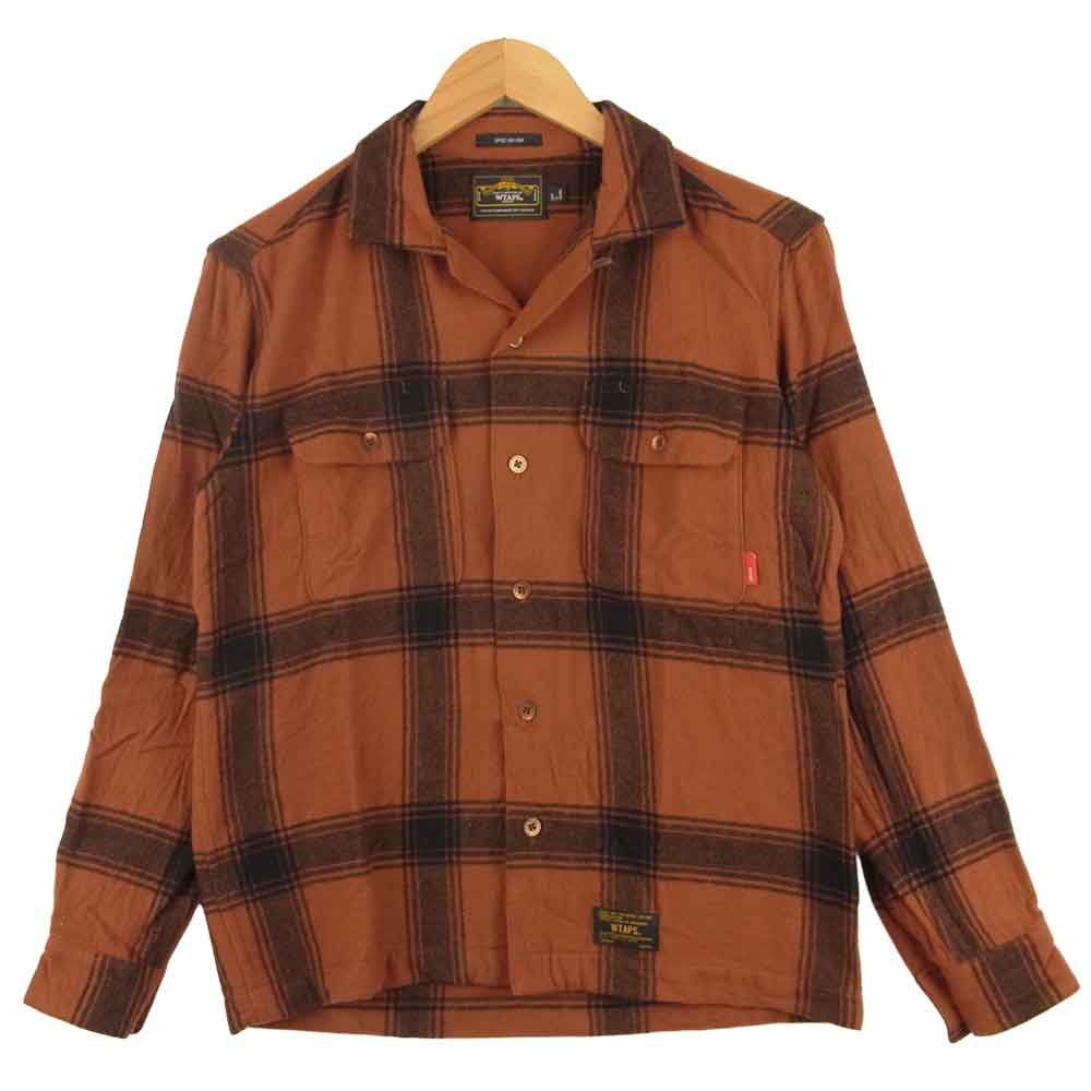 WTAPS ダブルタップス 12AW 122GWDT-SHM03 VATOS L/S バトス ロングスリーブ チェック 長袖 シャツ 赤茶系 S【中古】