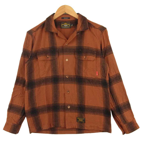 WTAPS ダブルタップス 12AW 122GWDT-SHM03 VATOS L/S バトス ロングスリーブ チェック 長袖 シャツ 赤茶系 S【中古】