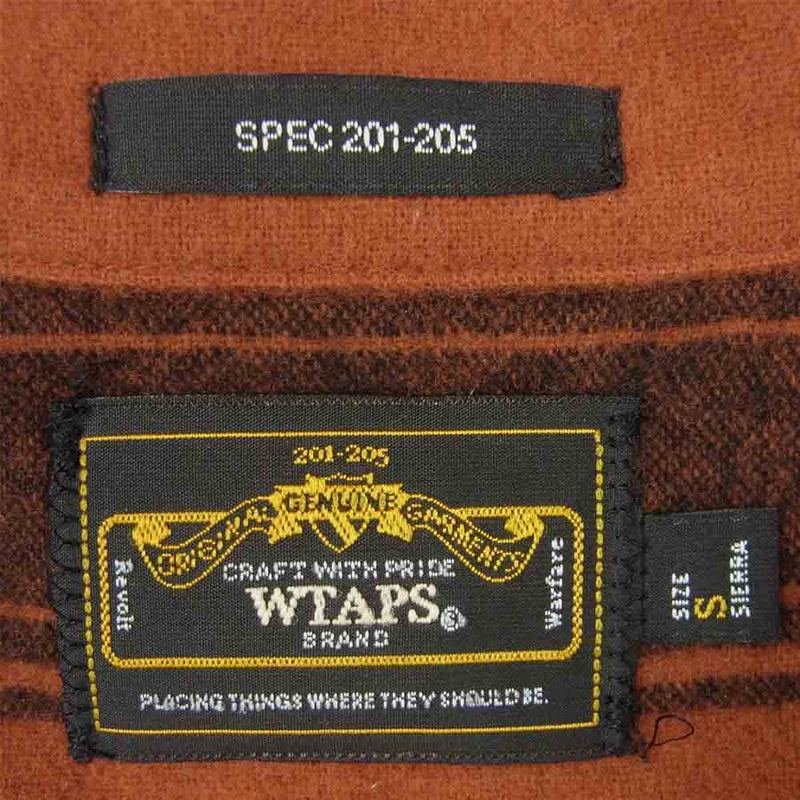 WTAPS ダブルタップス 12AW 122GWDT-SHM03 VATOS L/S バトス ロングスリーブ チェック 長袖 シャツ 赤茶系 S【中古】