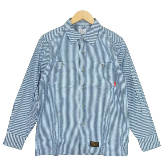 WTAPS ダブルタップス 16SS 161LTDT-SHM02 UNION LS 02 Shirt ストライプ ロングスリーブ シャツ ブルー系 S【中古】