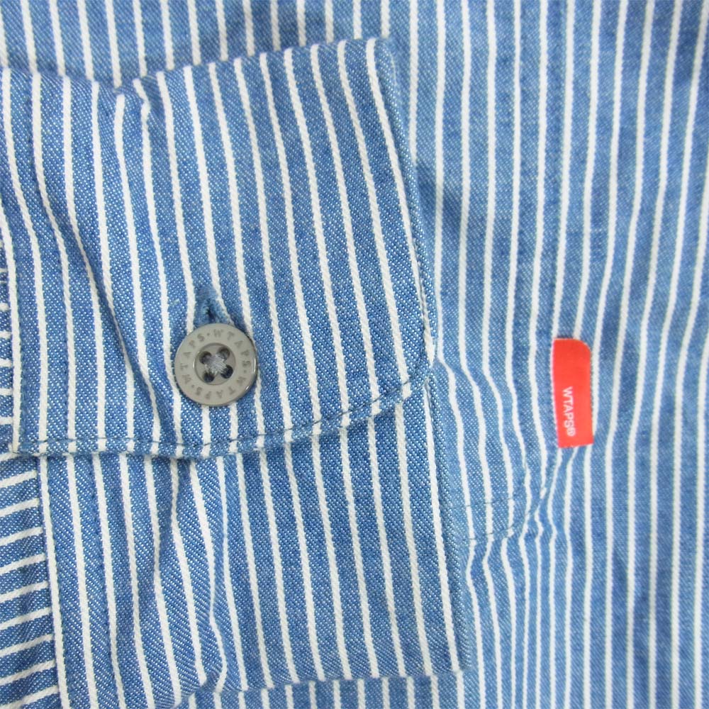 WTAPS ダブルタップス 16SS 161LTDT-SHM02 UNION LS 02 Shirt ストライプ ロングスリーブ シャツ ブルー系 S【中古】