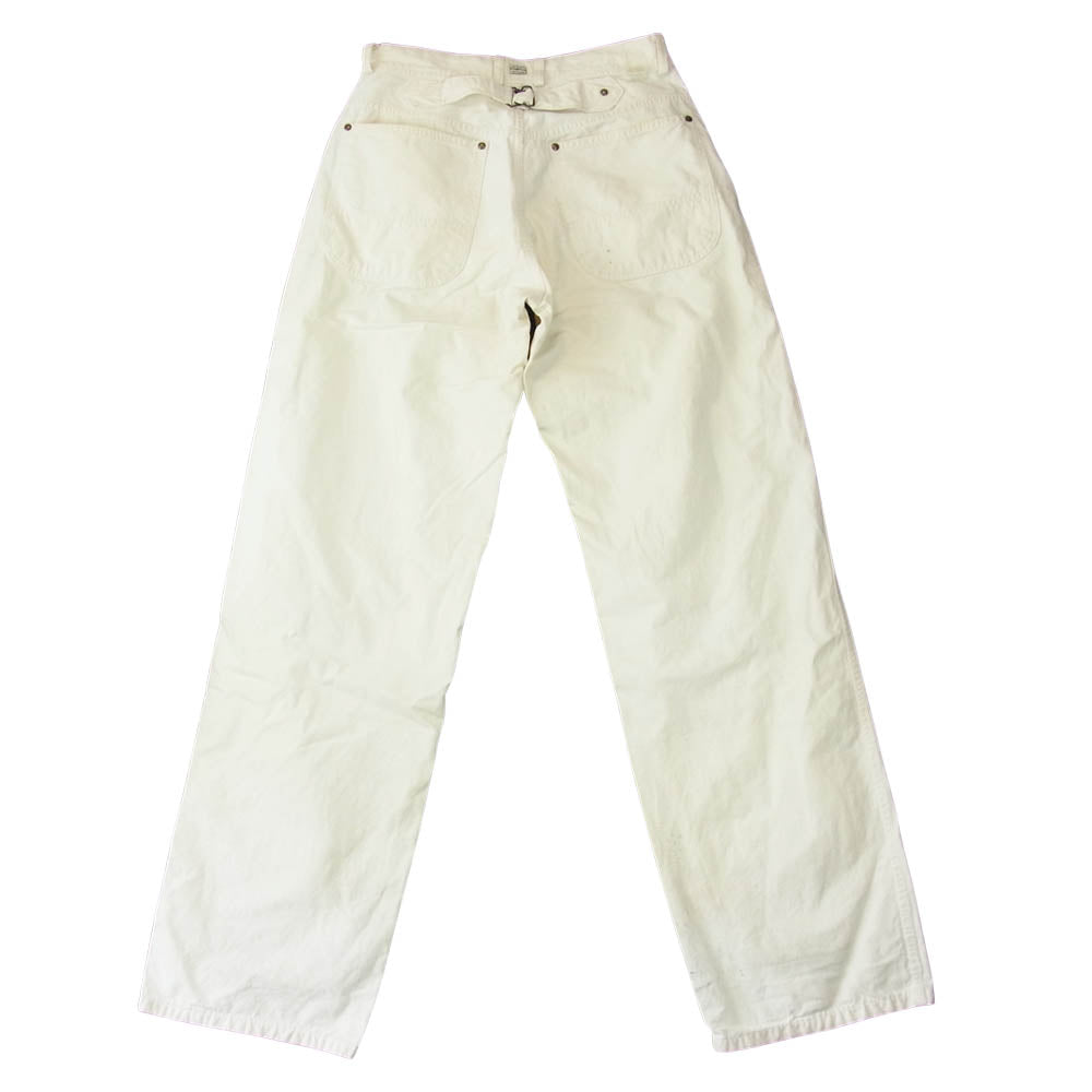 CUSHMAN クッシュマン シンチバック ボタンフライ パンツ ホワイト系 30【中古】