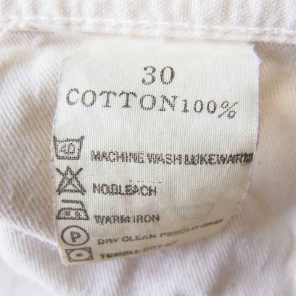 CUSHMAN クッシュマン シンチバック ボタンフライ パンツ ホワイト系 30【中古】