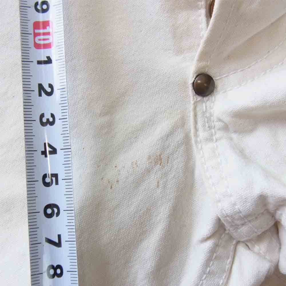 CUSHMAN クッシュマン シンチバック ボタンフライ パンツ ホワイト系 30【中古】