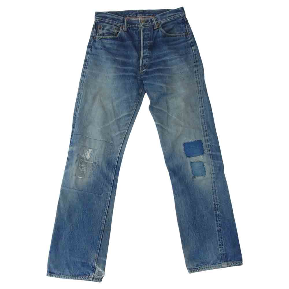 WAREHOUSE ウエアハウス Lot1000 リペア加工 ダメージ デニム パンツ インディゴブルー系 30【中古】