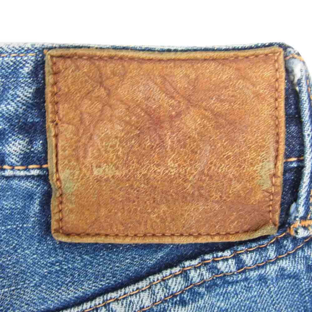 WAREHOUSE ウエアハウス Lot1000 リペア加工 ダメージ デニム パンツ インディゴブルー系 30【中古】