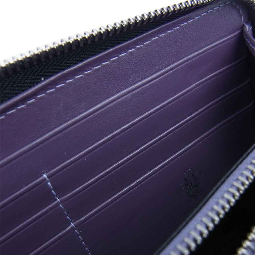 Ettinger エッティンガー ST2051EJR PURPLE ロイヤルコレクション ラウンドファスナー ファインレザー カーフ 長財布 ブラック系【中古】