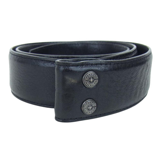 CHROME HEARTS クロムハーツ（原本無） 1.5 STRAP レザー ベルト 1.5inch 1.5インチ ブラック系【中古】