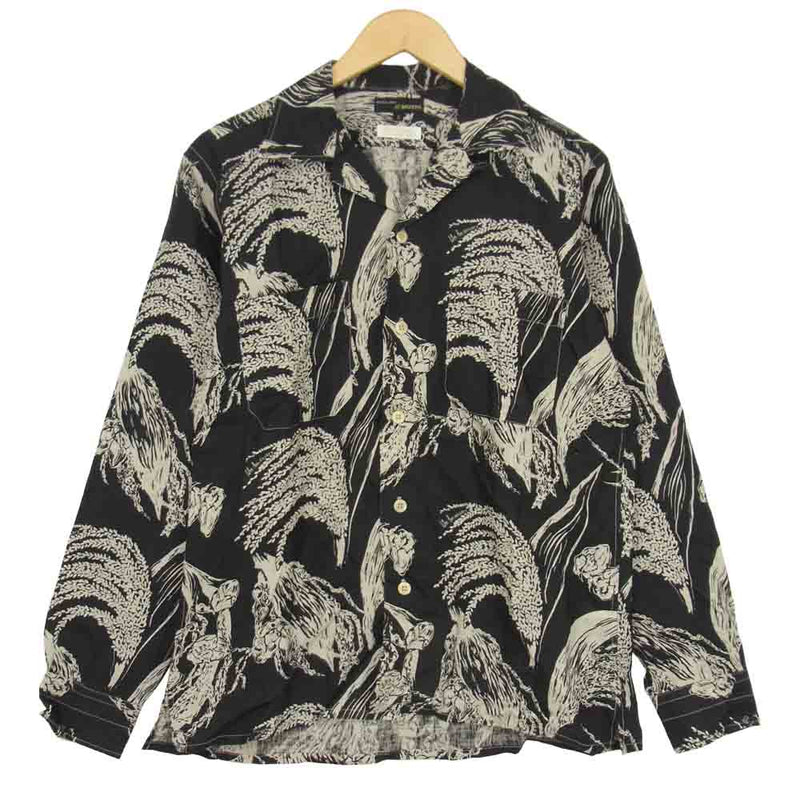 モヒート 20SS 2002-1103 ABSINTH SHIRT CORN PRINT オープンカラー 長袖 シャツ ブラック系 S【中古】