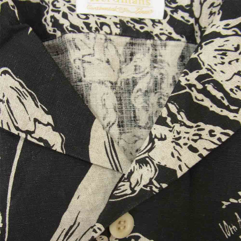 モヒート 20SS 2002-1103 ABSINTH SHIRT CORN PRINT オープンカラー 長袖 シャツ ブラック系 S【中古】