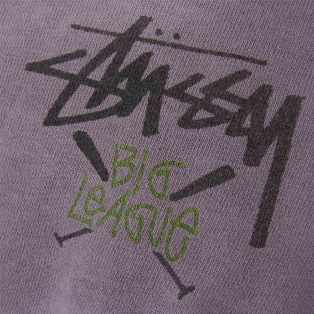 STUSSY ステューシー 80s 黒タグ USA製 VINTAGE ヴィンテージ logo tee パープル系 L【中古】