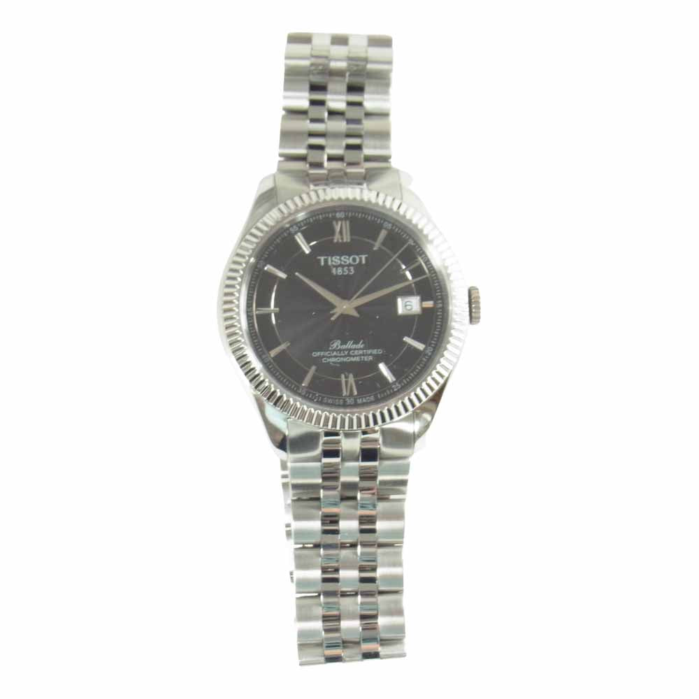 TISSOT ティソ T108408A バラード パワーマティック 80 フルーテッドベゼル 自動巻 腕時計 シルバー系【美品】【中古】