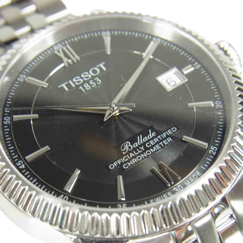 TISSOT ティソ T108408A バラード パワーマティック 80 フルーテッドベゼル 自動巻 腕時計 シルバー系【美品】【中古】