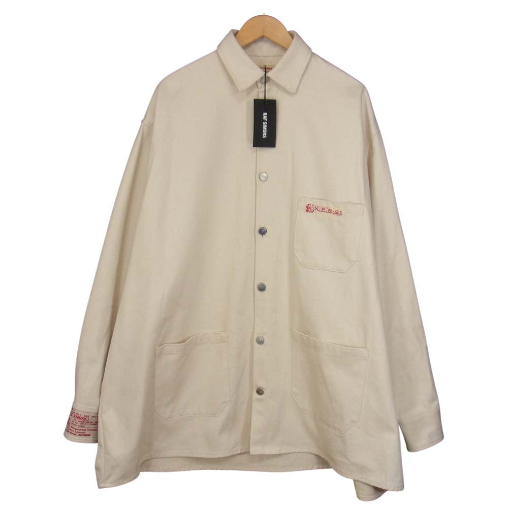 RAF SIMONS ラフシモンズ 20SS 201-248 Big fit denim shirt ビッグフィット デニム シャツ ジャケット オフホワイト系 S【極上美品】【中古】
