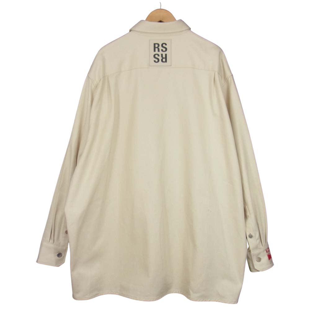 RAF SIMONS ラフシモンズ 20SS 201-248 Big fit denim shirt ビッグフィット デニム シャツ ジャケット オフホワイト系 S【極上美品】【中古】