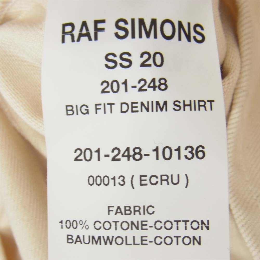 RAF SIMONS ラフシモンズ 20SS 201-248 Big fit denim shirt ビッグ 