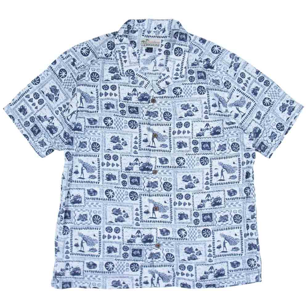patagonia パタゴニア PATALOHA パタロハ リミテッドエディション オピヒマン アロハ シャツ ネイビー系 L【美品】【中古】