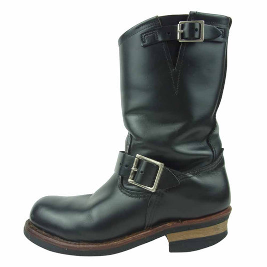 RED WING レッドウィング ENGINNER BOOT エンジニア ブーツ レザー アメリカ製 ブラック系 7D【中古】
