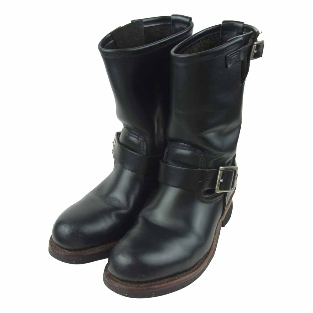 RED WING レッドウィング ENGINNER BOOT エンジニア ブーツ レザー アメリカ製 ブラック系 7D【中古】