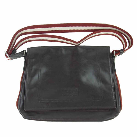 BALLY バリー TERLAGO レザー ショルダー バック ダークブラウン系【中古】
