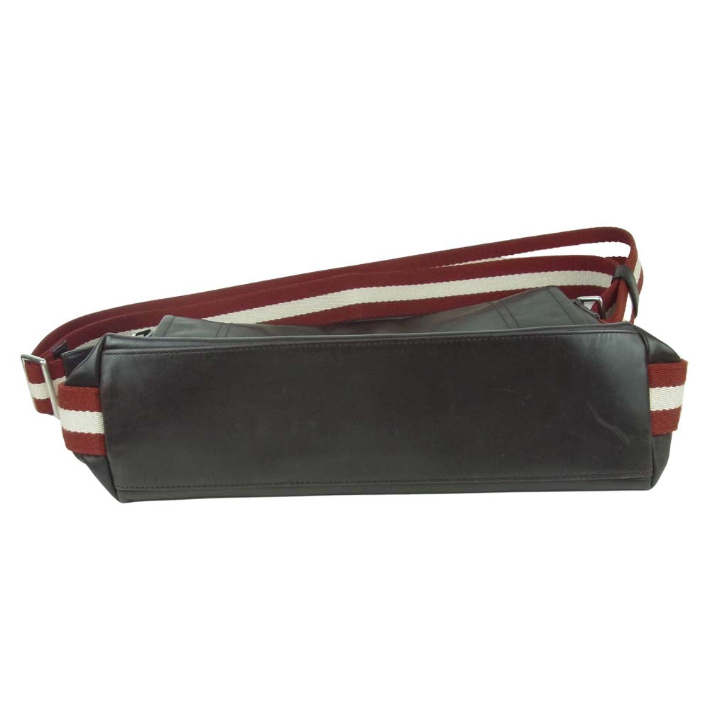BALLY バリー TERLAGO レザー ショルダー バック ダークブラウン系【中古】