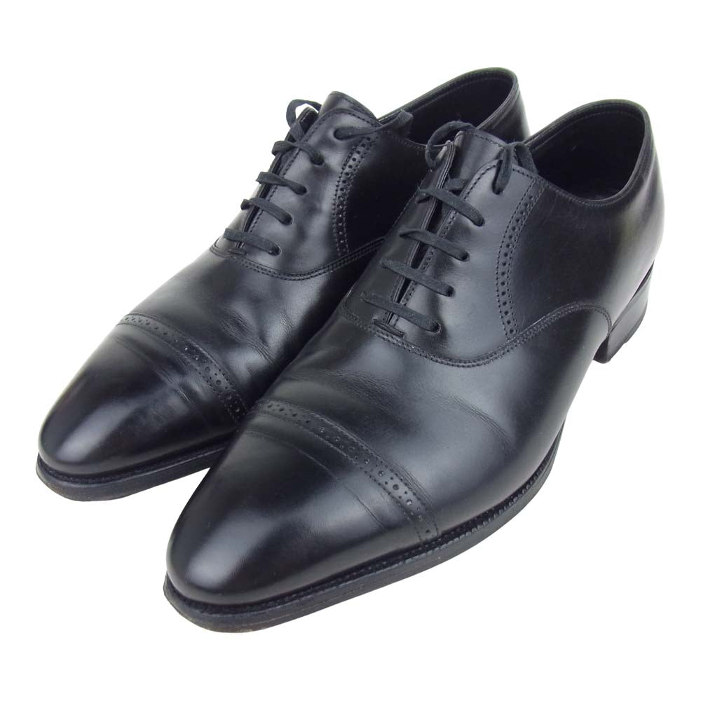 John Lobb ジョンロブ 121507 PHILIP II フィリップ 2 ブラックオックスフォードカーフレザー パンチドキャップトゥ シューズ ブラック系 5.5【中古】