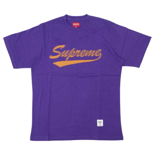 Supreme シュプリーム 20SS intarsia script s/s top インターシア スクリプト ロゴ パープル系 S【新古品】【未使用】【中古】