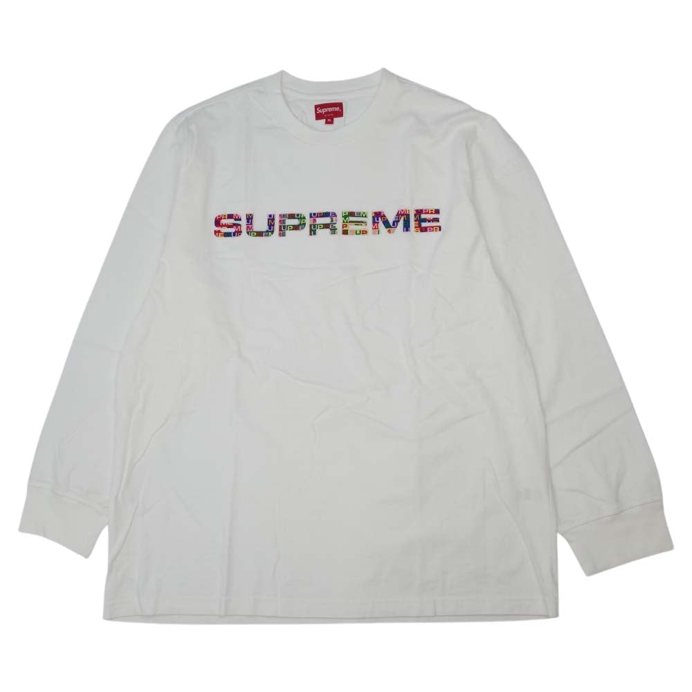 Supreme シュプリーム 20SS meta logo l/s top メタ ロゴ ロングスリーブ Tシャツ ホワイト系 XL【新古品】【未使用】【中古】