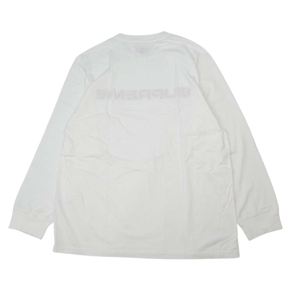 Supreme シュプリーム 20SS meta logo l/s top メタ ロゴ ロングスリーブ Tシャツ ホワイト系 XL【新古品】【未使用】【中古】