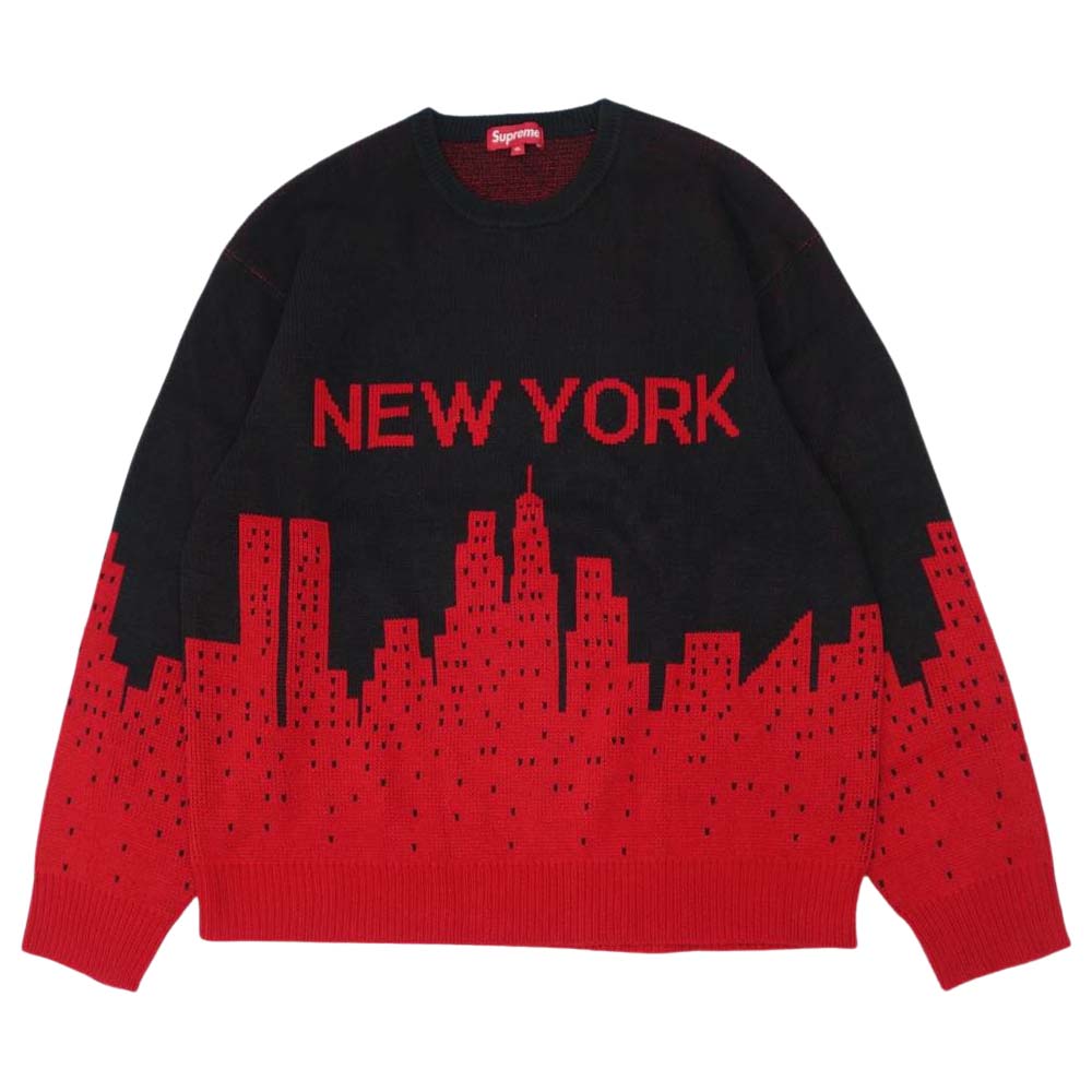 Supreme シュプリーム 20SS new york sweater ニューヨーク セーター ブラック系 レッド系 XL【新古品】【未使用】【中古】